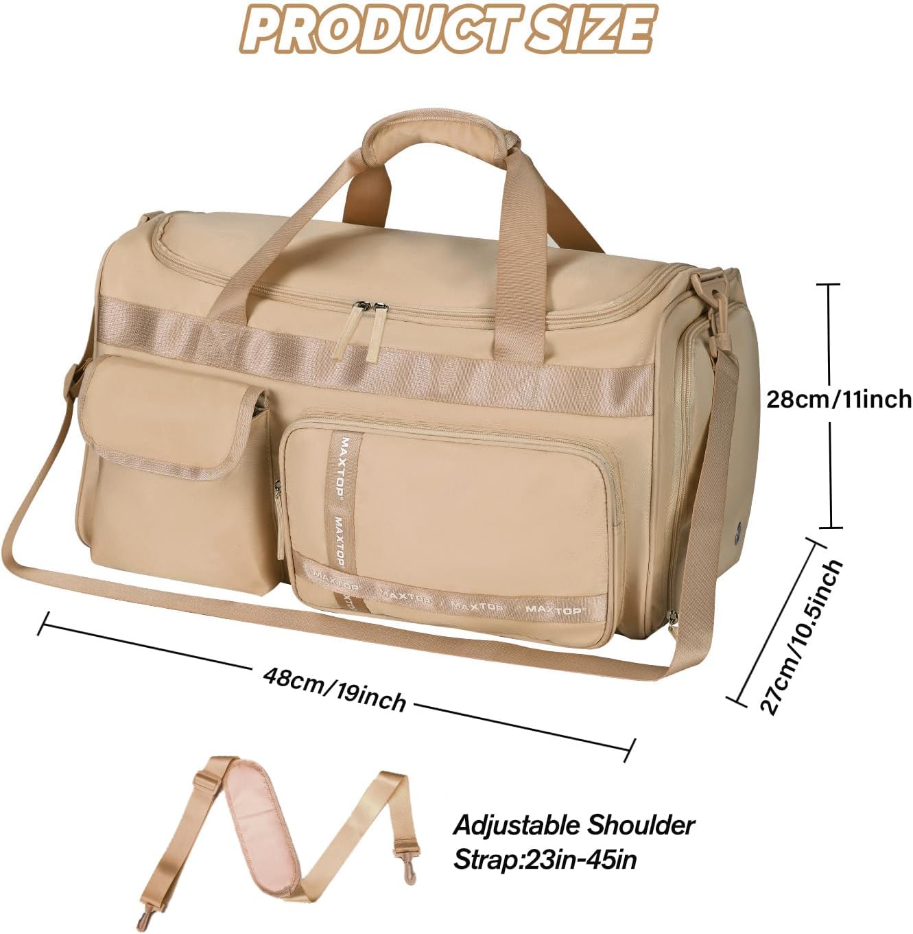 Large Gym Bag for Women Men Travel Duffle Bag With Shoe Compartment | Shoe Compartment,Dry and Wet Separation,Large Capacity Overnight Bag for Yoga Travel Weekend Dance