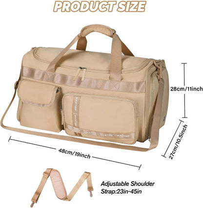 Large Gym Bag for Women Men Travel Duffle Bag With Shoe Compartment | Shoe Compartment,Dry and Wet Separation,Large Capacity Overnight Bag for Yoga Travel Weekend Dance