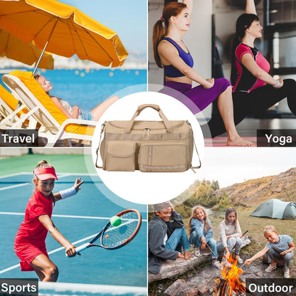 Large Gym Bag for Women Men Travel Duffle Bag With Shoe Compartment | Shoe Compartment,Dry and Wet Separation,Large Capacity Overnight Bag for Yoga Travel Weekend Dance