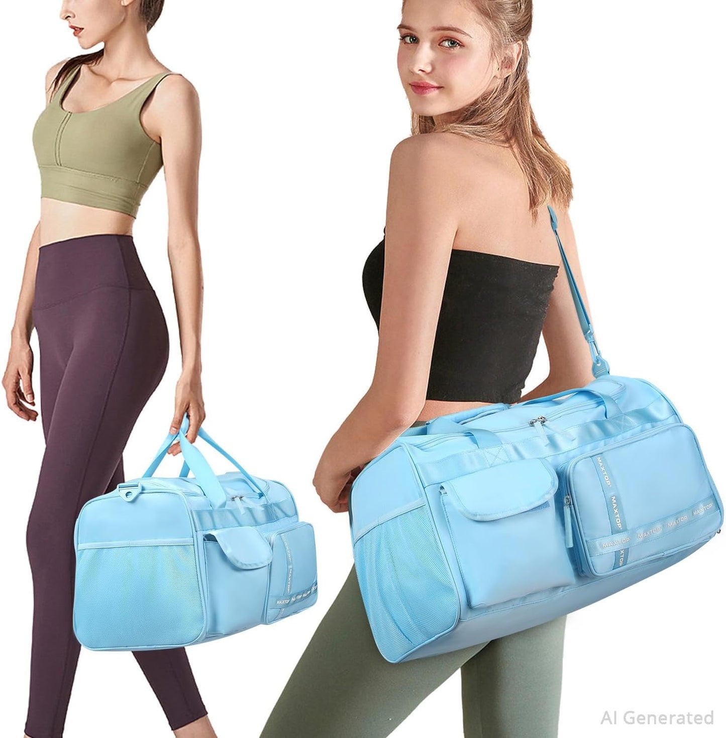 Large Gym Bag for Women Men Travel Duffle Bag With Shoe Compartment | Shoe Compartment,Dry and Wet Separation,Large Capacity Overnight Bag for Yoga Travel Weekend Dance
