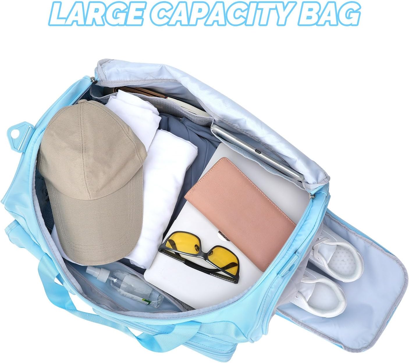 Large Gym Bag for Women Men Travel Duffle Bag With Shoe Compartment | Shoe Compartment,Dry and Wet Separation,Large Capacity Overnight Bag for Yoga Travel Weekend Dance
