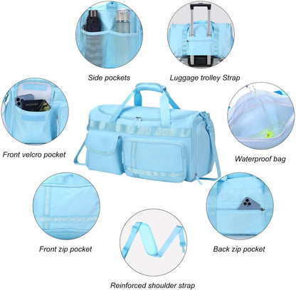 Large Gym Bag for Women Men Travel Duffle Bag With Shoe Compartment | Shoe Compartment,Dry and Wet Separation,Large Capacity Overnight Bag for Yoga Travel Weekend Dance