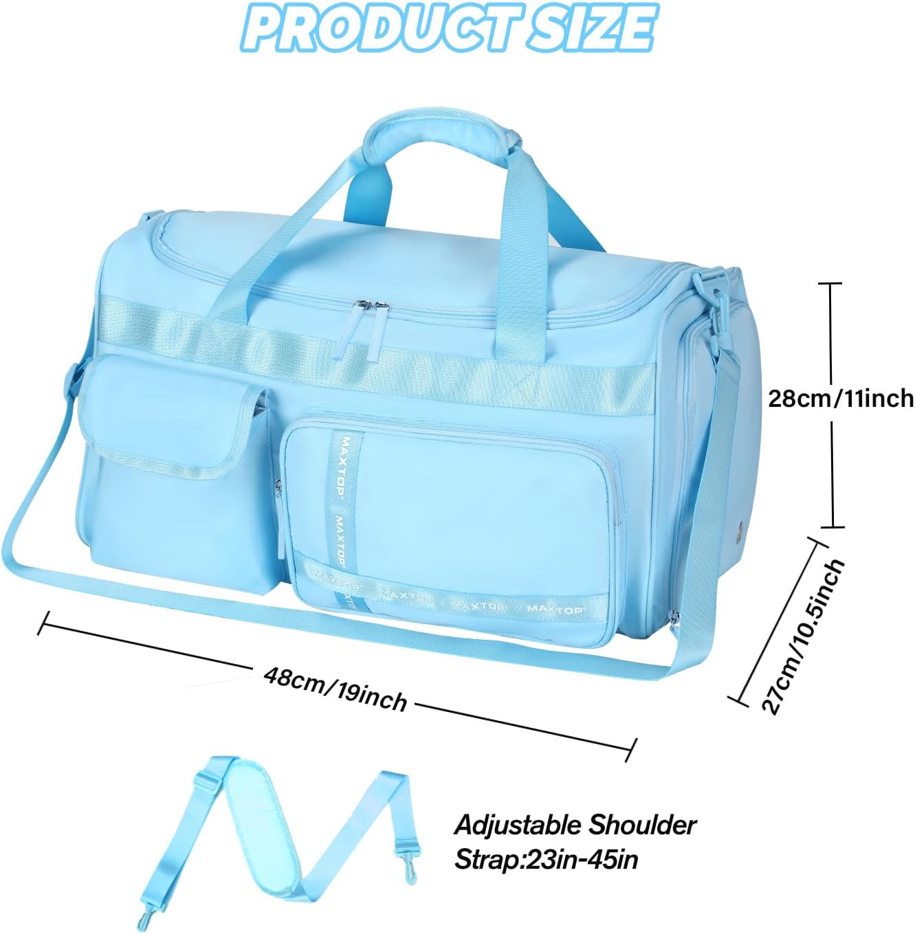 Large Gym Bag for Women Men Travel Duffle Bag With Shoe Compartment | Shoe Compartment,Dry and Wet Separation,Large Capacity Overnight Bag for Yoga Travel Weekend Dance