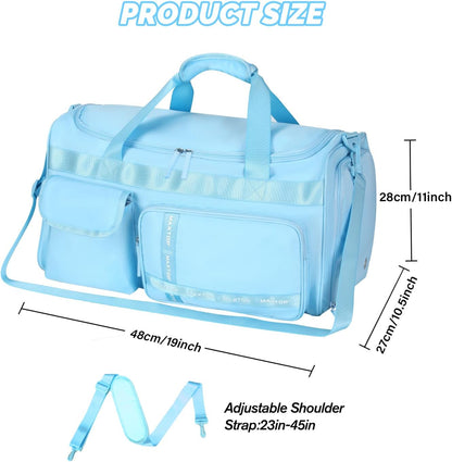 Large Gym Bag for Women Men Travel Duffle Bag With Shoe Compartment | Shoe Compartment,Dry and Wet Separation,Large Capacity Overnight Bag for Yoga Travel Weekend Dance