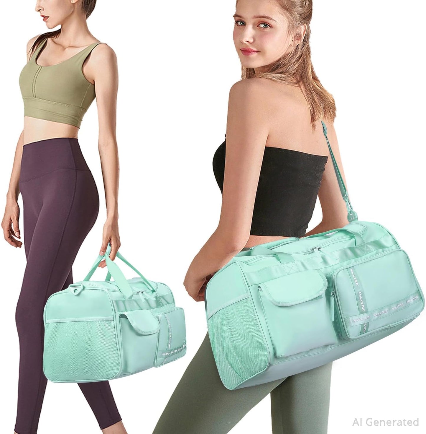 Large Gym Bag for Women Men Travel Duffle Bag With Shoe Compartment | Shoe Compartment,Dry and Wet Separation,Large Capacity Overnight Bag for Yoga Travel Weekend Dance