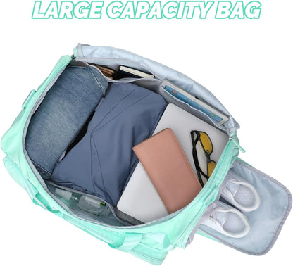 Large Gym Bag for Women Men Travel Duffle Bag With Shoe Compartment | Shoe Compartment,Dry and Wet Separation,Large Capacity Overnight Bag for Yoga Travel Weekend Dance
