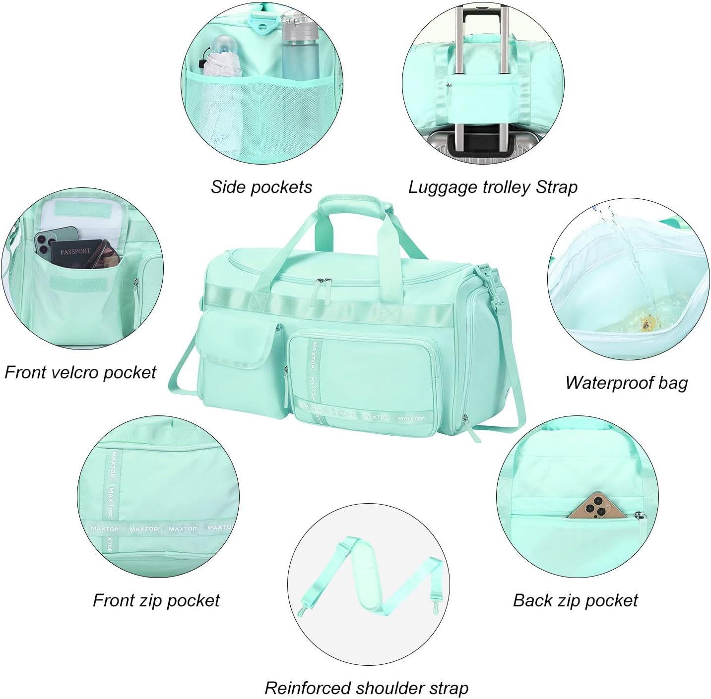 Large Gym Bag for Women Men Travel Duffle Bag With Shoe Compartment | Shoe Compartment,Dry and Wet Separation,Large Capacity Overnight Bag for Yoga Travel Weekend Dance