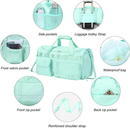 Large Gym Bag for Women Men Travel Duffle Bag With Shoe Compartment | Shoe Compartment,Dry and Wet Separation,Large Capacity Overnight Bag for Yoga Travel Weekend Dance
