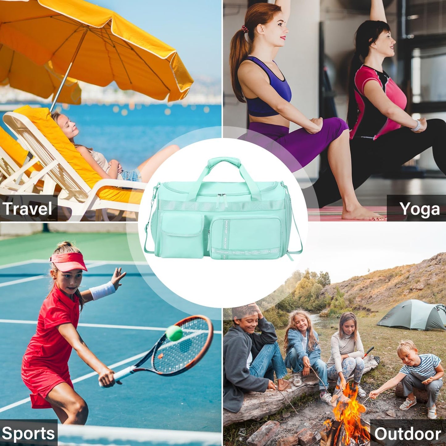 Large Gym Bag for Women Men Travel Duffle Bag With Shoe Compartment | Shoe Compartment,Dry and Wet Separation,Large Capacity Overnight Bag for Yoga Travel Weekend Dance