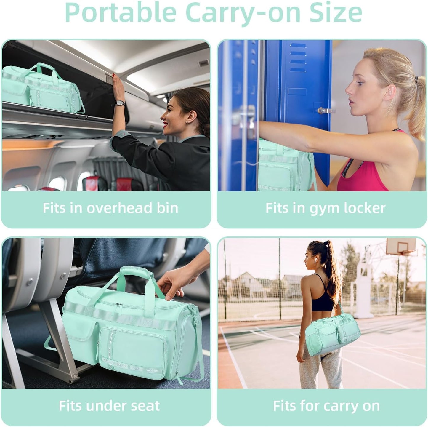Large Gym Bag for Women Men Travel Duffle Bag With Shoe Compartment | Shoe Compartment,Dry and Wet Separation,Large Capacity Overnight Bag for Yoga Travel Weekend Dance