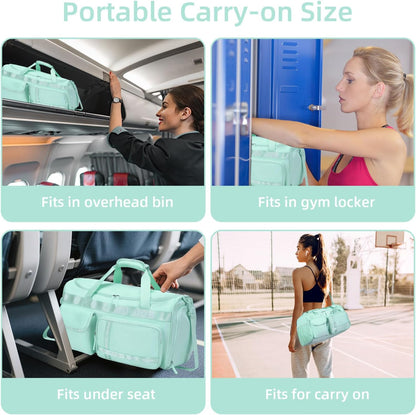 Large Gym Bag for Women Men Travel Duffle Bag With Shoe Compartment | Shoe Compartment,Dry and Wet Separation,Large Capacity Overnight Bag for Yoga Travel Weekend Dance