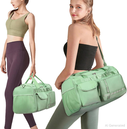 Large Gym Bag for Women Men Travel Duffle Bag With Shoe Compartment | Shoe Compartment,Dry and Wet Separation,Large Capacity Overnight Bag for Yoga Travel Weekend Dance