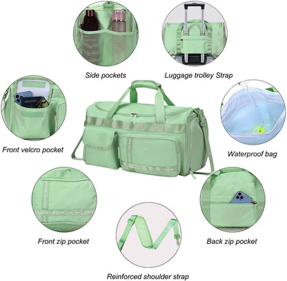Large Gym Bag for Women Men Travel Duffle Bag With Shoe Compartment | Shoe Compartment,Dry and Wet Separation,Large Capacity Overnight Bag for Yoga Travel Weekend Dance