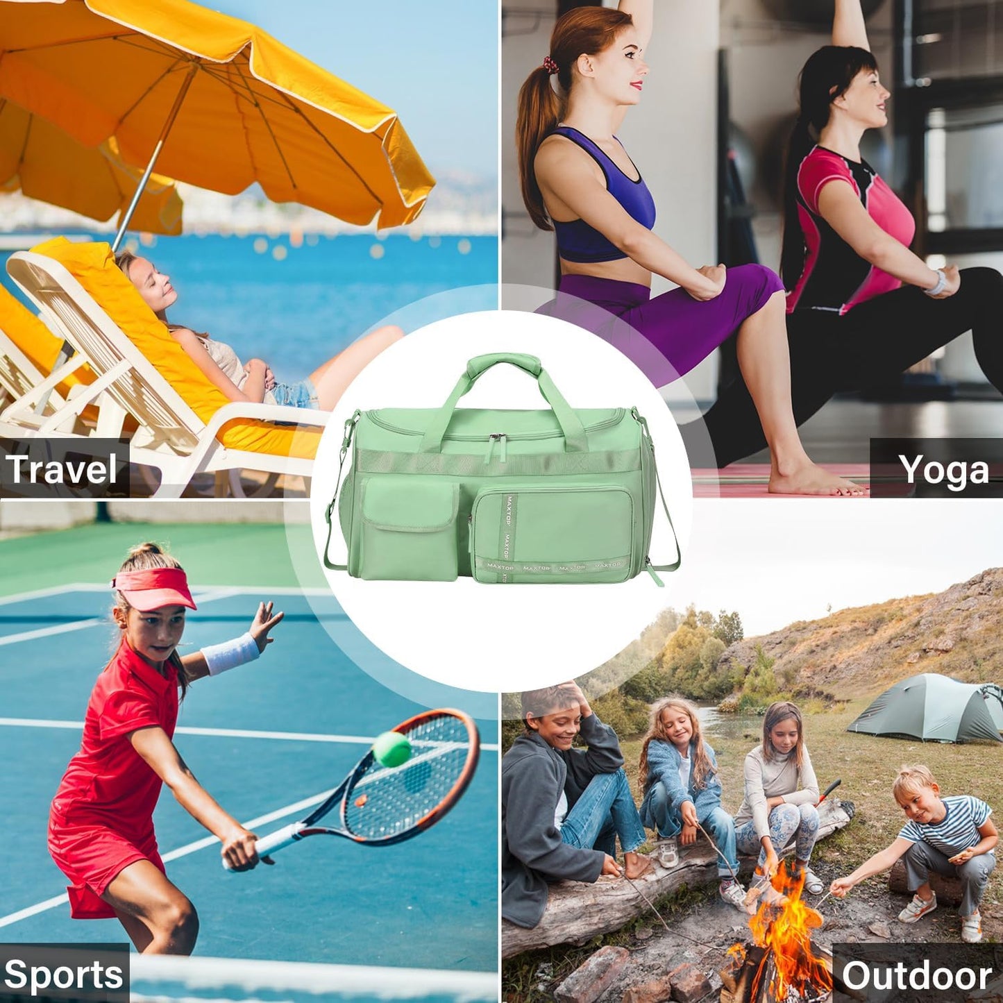 Large Gym Bag for Women Men Travel Duffle Bag With Shoe Compartment | Shoe Compartment,Dry and Wet Separation,Large Capacity Overnight Bag for Yoga Travel Weekend Dance