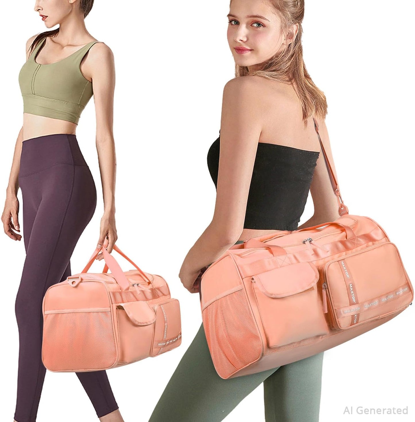 Large Gym Bag for Women Men Travel Duffle Bag With Shoe Compartment | Shoe Compartment,Dry and Wet Separation,Large Capacity Overnight Bag for Yoga Travel Weekend Dance