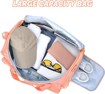 Large Gym Bag for Women Men Travel Duffle Bag With Shoe Compartment | Shoe Compartment,Dry and Wet Separation,Large Capacity Overnight Bag for Yoga Travel Weekend Dance