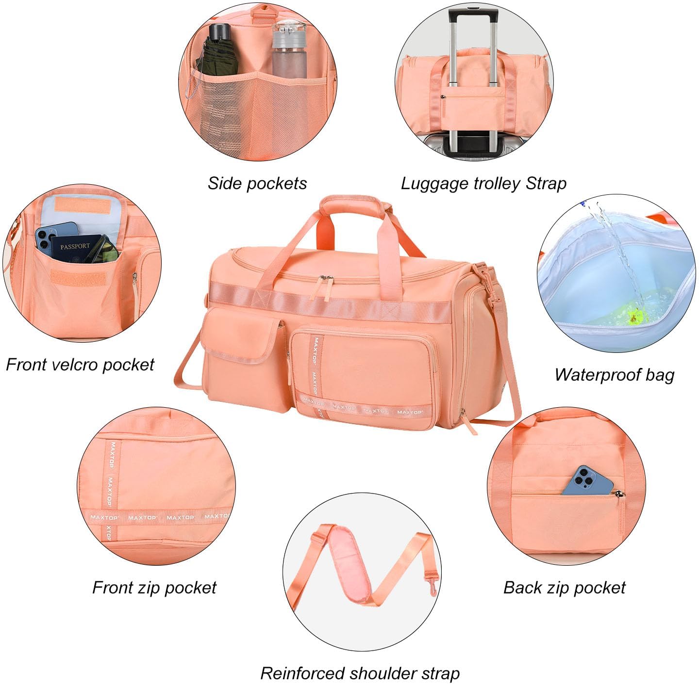 Large Gym Bag for Women Men Travel Duffle Bag With Shoe Compartment | Shoe Compartment,Dry and Wet Separation,Large Capacity Overnight Bag for Yoga Travel Weekend Dance