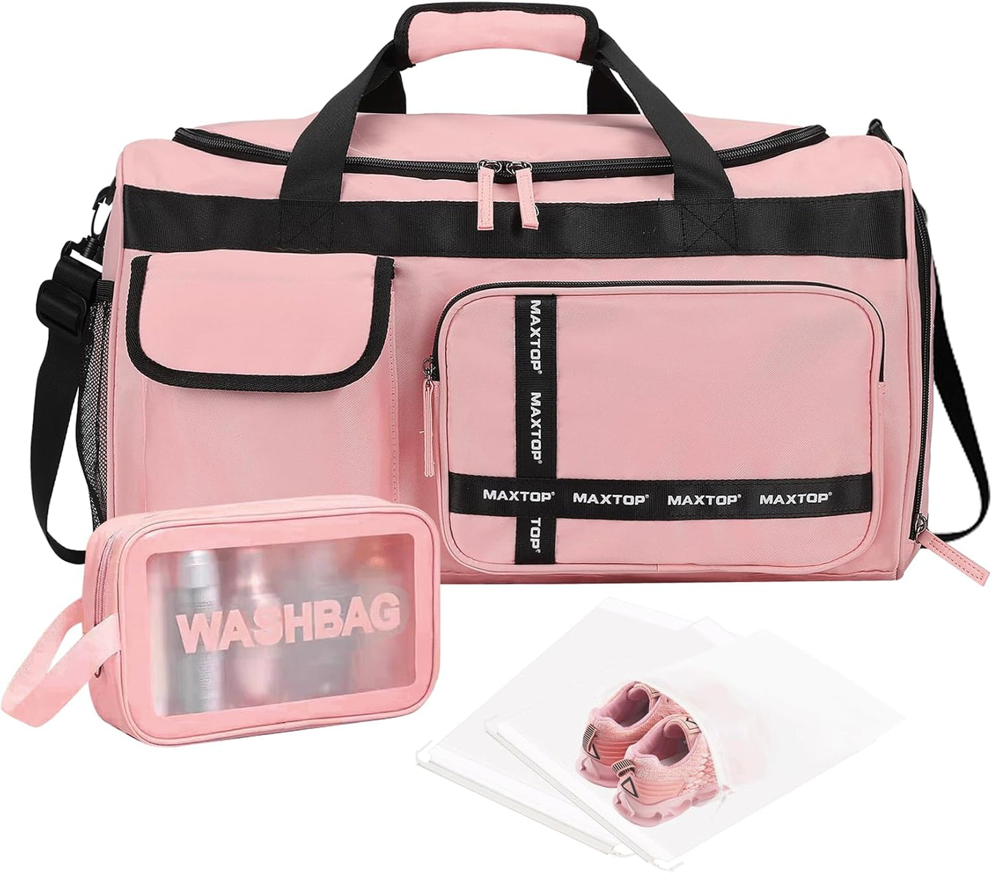 Large Gym Bag for Women Men Travel Duffle Bag With Shoe Compartment | Shoe Compartment,Dry and Wet Separation,Large Capacity Overnight Bag for Yoga Travel Weekend Dance