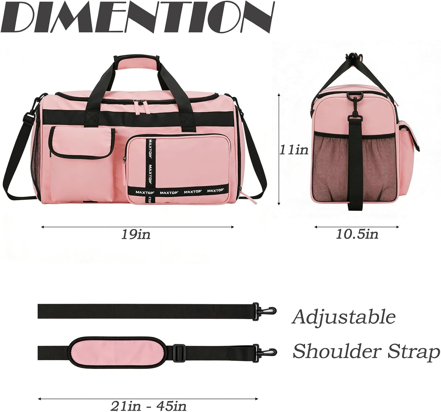 Large Gym Bag for Women Men Travel Duffle Bag With Shoe Compartment | Shoe Compartment,Dry and Wet Separation,Large Capacity Overnight Bag for Yoga Travel Weekend Dance