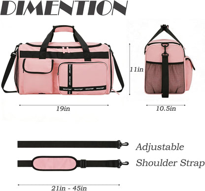 Large Gym Bag for Women Men Travel Duffle Bag With Shoe Compartment | Shoe Compartment,Dry and Wet Separation,Large Capacity Overnight Bag for Yoga Travel Weekend Dance