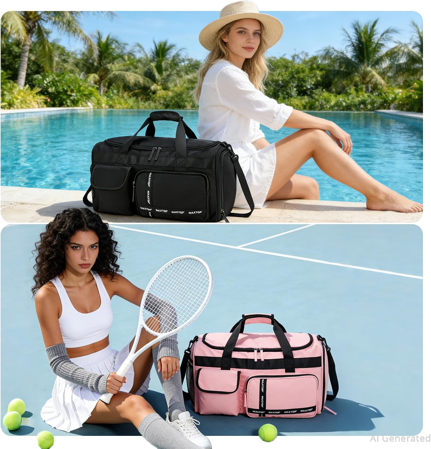 Large Gym Bag for Women Men Travel Duffle Bag With Shoe Compartment | Shoe Compartment,Dry and Wet Separation,Large Capacity Overnight Bag for Yoga Travel Weekend Dance