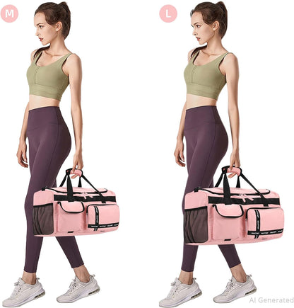 Large Gym Bag for Women Men Travel Duffle Bag With Shoe Compartment | Shoe Compartment,Dry and Wet Separation,Large Capacity Overnight Bag for Yoga Travel Weekend Dance