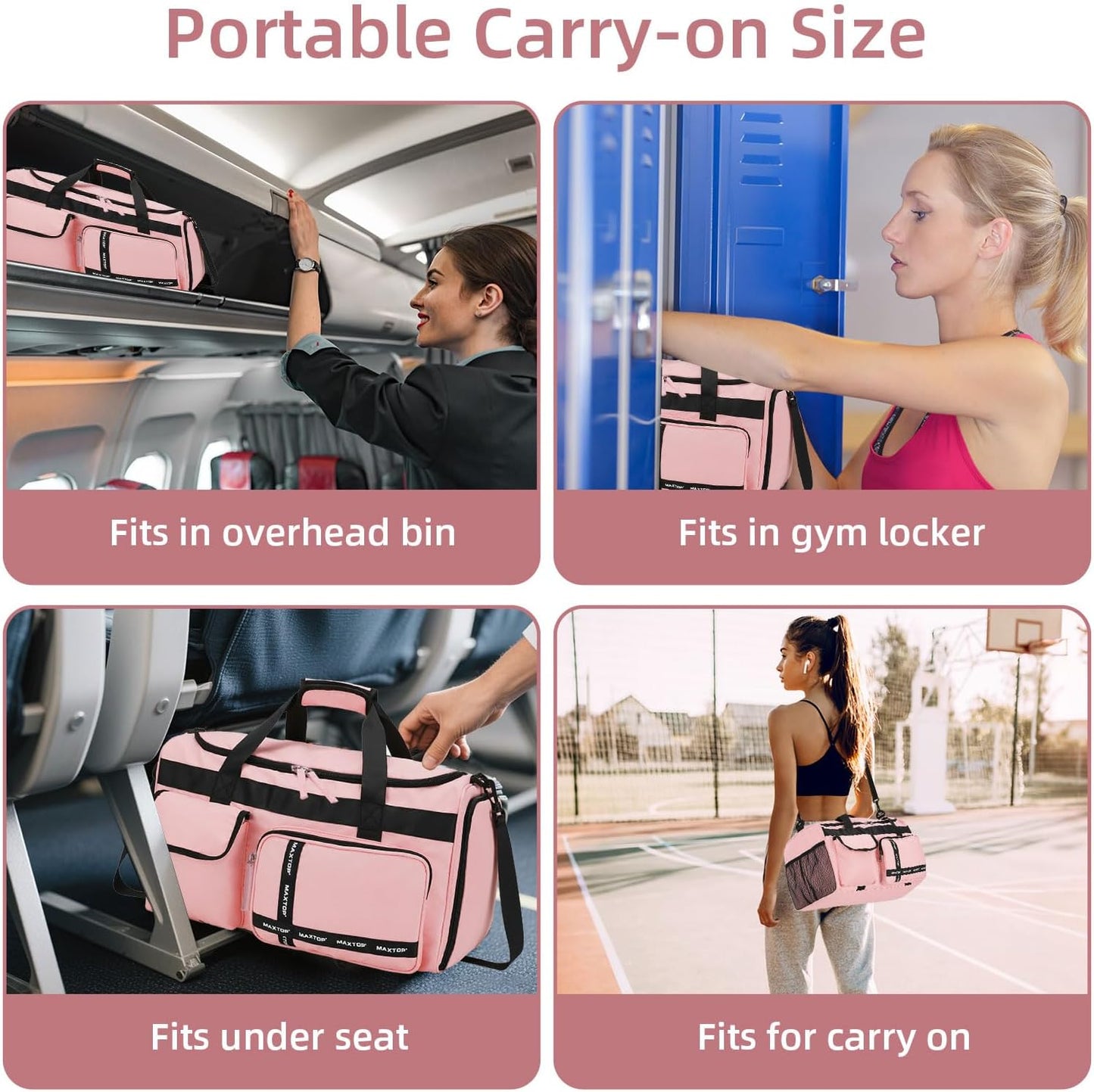 Large Gym Bag for Women Men Travel Duffle Bag With Shoe Compartment | Shoe Compartment,Dry and Wet Separation,Large Capacity Overnight Bag for Yoga Travel Weekend Dance