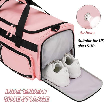 Large Gym Bag for Women Men Travel Duffle Bag With Shoe Compartment | Shoe Compartment,Dry and Wet Separation,Large Capacity Overnight Bag for Yoga Travel Weekend Dance