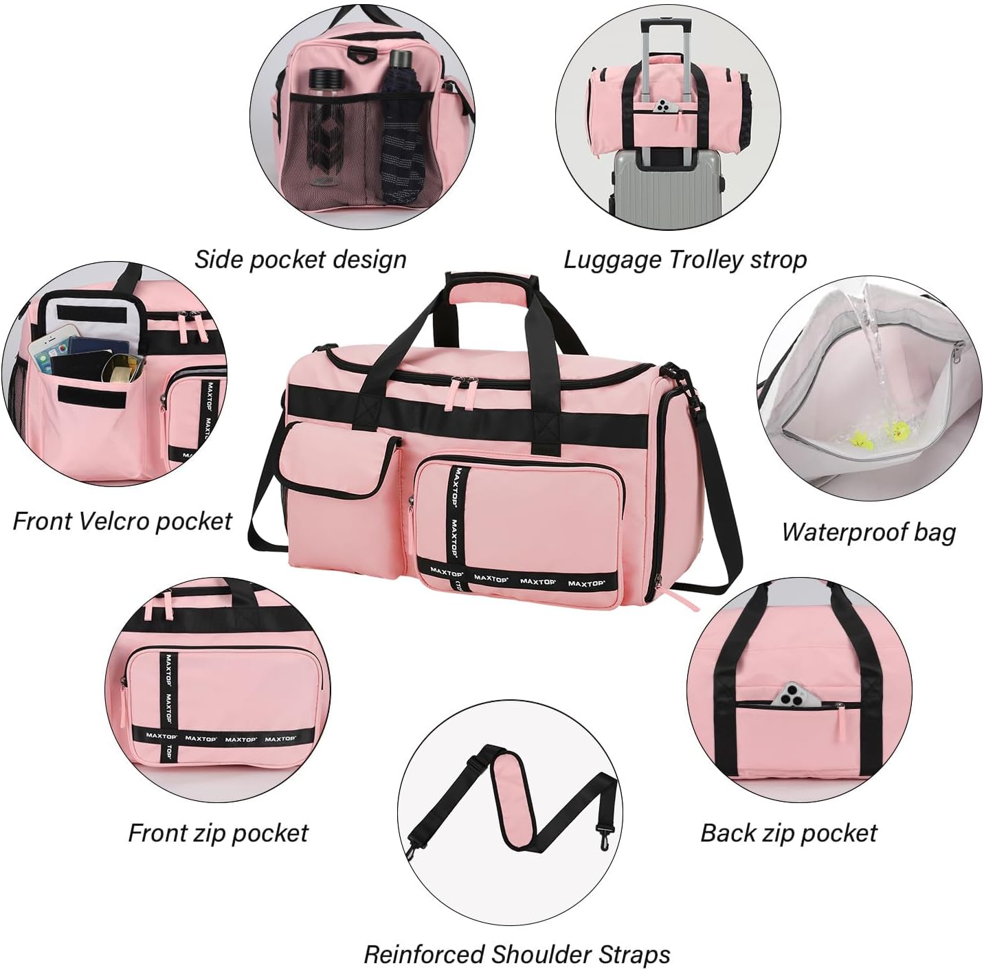 Large Gym Bag for Women Men Travel Duffle Bag With Shoe Compartment | Shoe Compartment,Dry and Wet Separation,Large Capacity Overnight Bag for Yoga Travel Weekend Dance