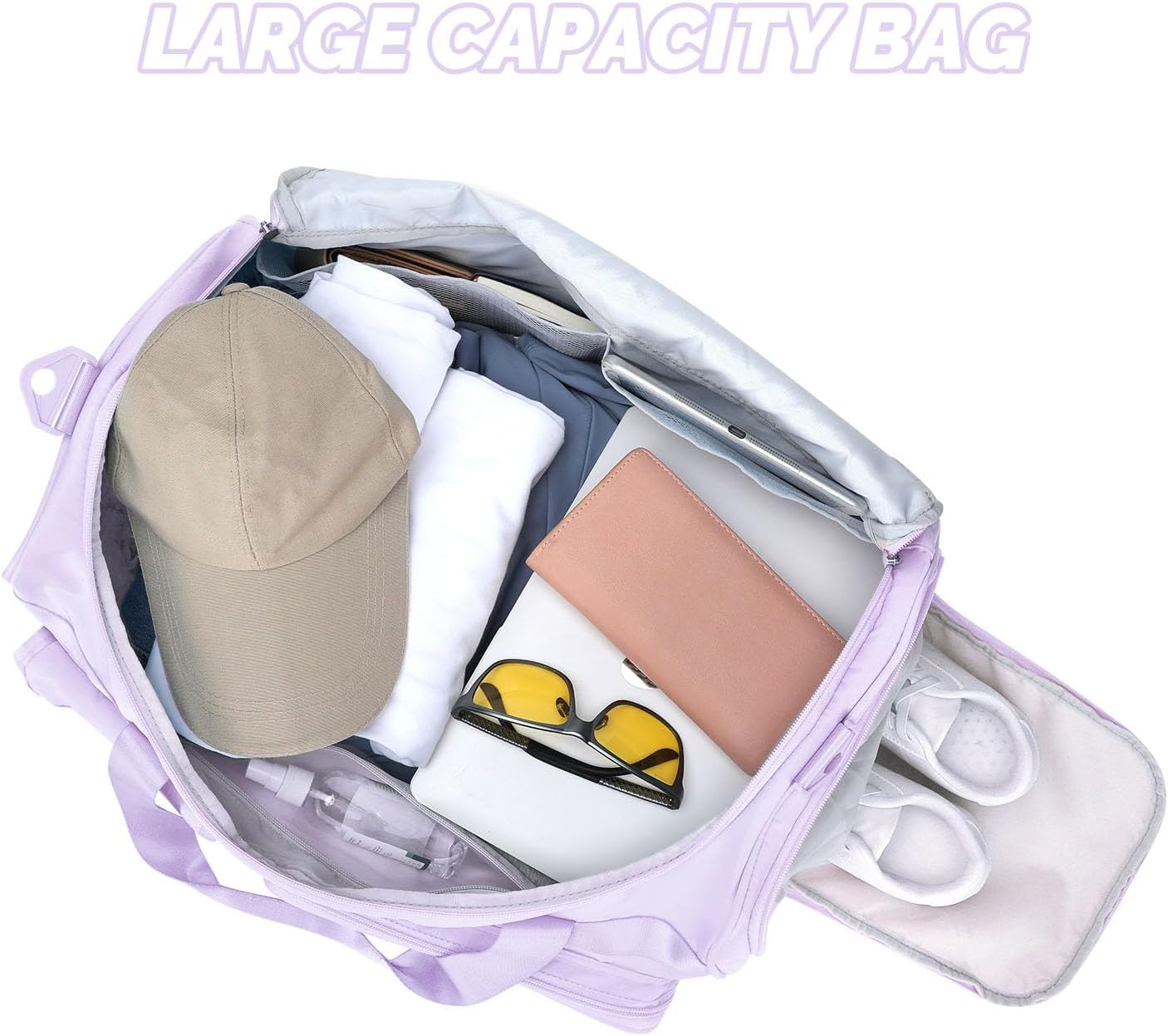 Large Gym Bag for Women Men Travel Duffle Bag With Shoe Compartment | Shoe Compartment,Dry and Wet Separation,Large Capacity Overnight Bag for Yoga Travel Weekend Dance