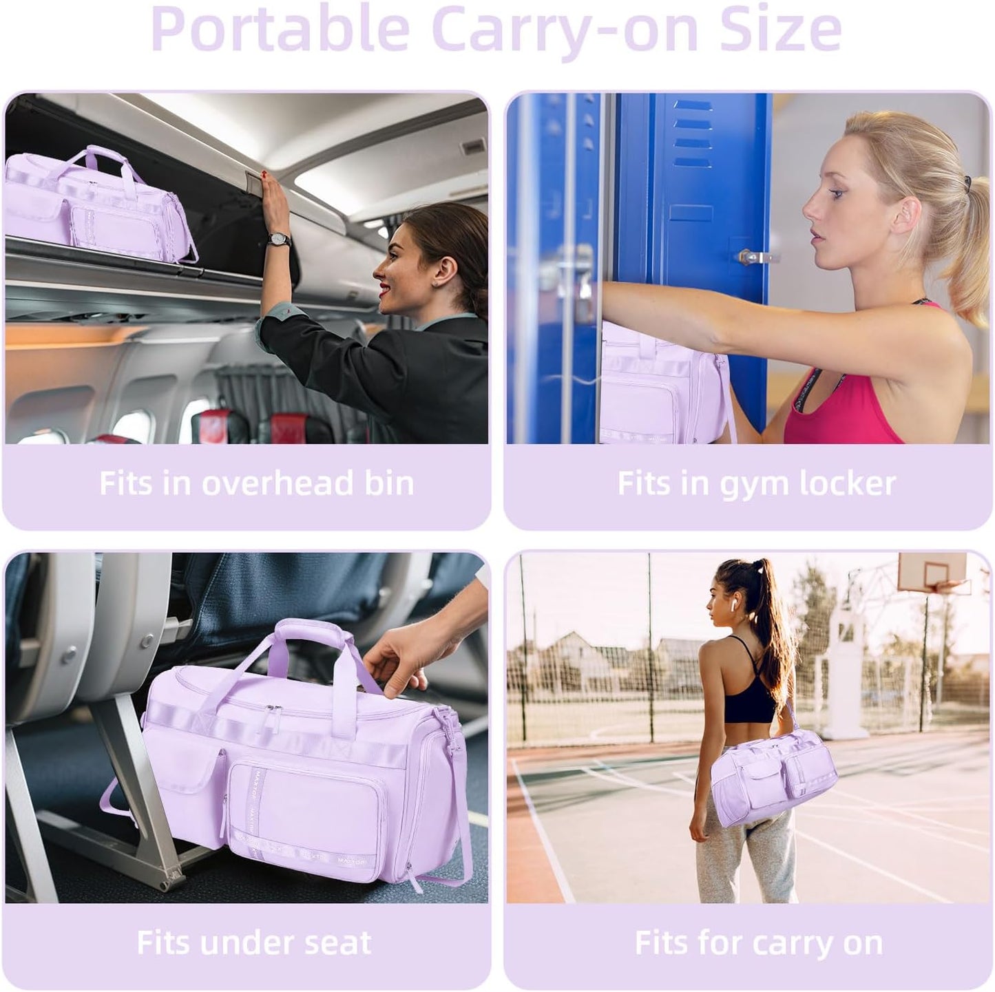 Large Gym Bag for Women Men Travel Duffle Bag With Shoe Compartment | Shoe Compartment,Dry and Wet Separation,Large Capacity Overnight Bag for Yoga Travel Weekend Dance