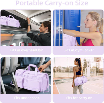 Large Gym Bag for Women Men Travel Duffle Bag With Shoe Compartment | Shoe Compartment,Dry and Wet Separation,Large Capacity Overnight Bag for Yoga Travel Weekend Dance
