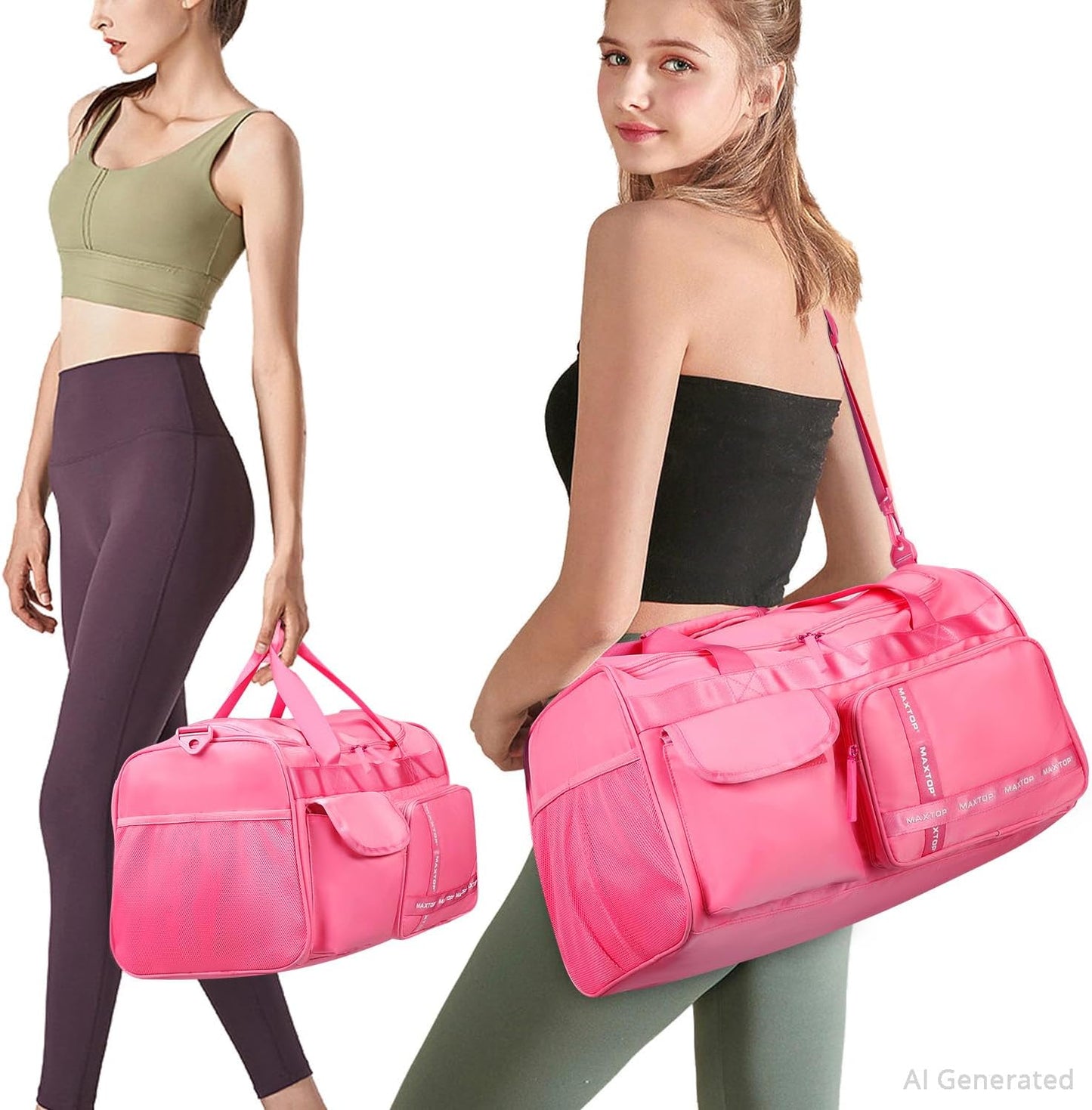 Large Gym Bag for Women Men Travel Duffle Bag With Shoe Compartment | Shoe Compartment,Dry and Wet Separation,Large Capacity Overnight Bag for Yoga Travel Weekend Dance