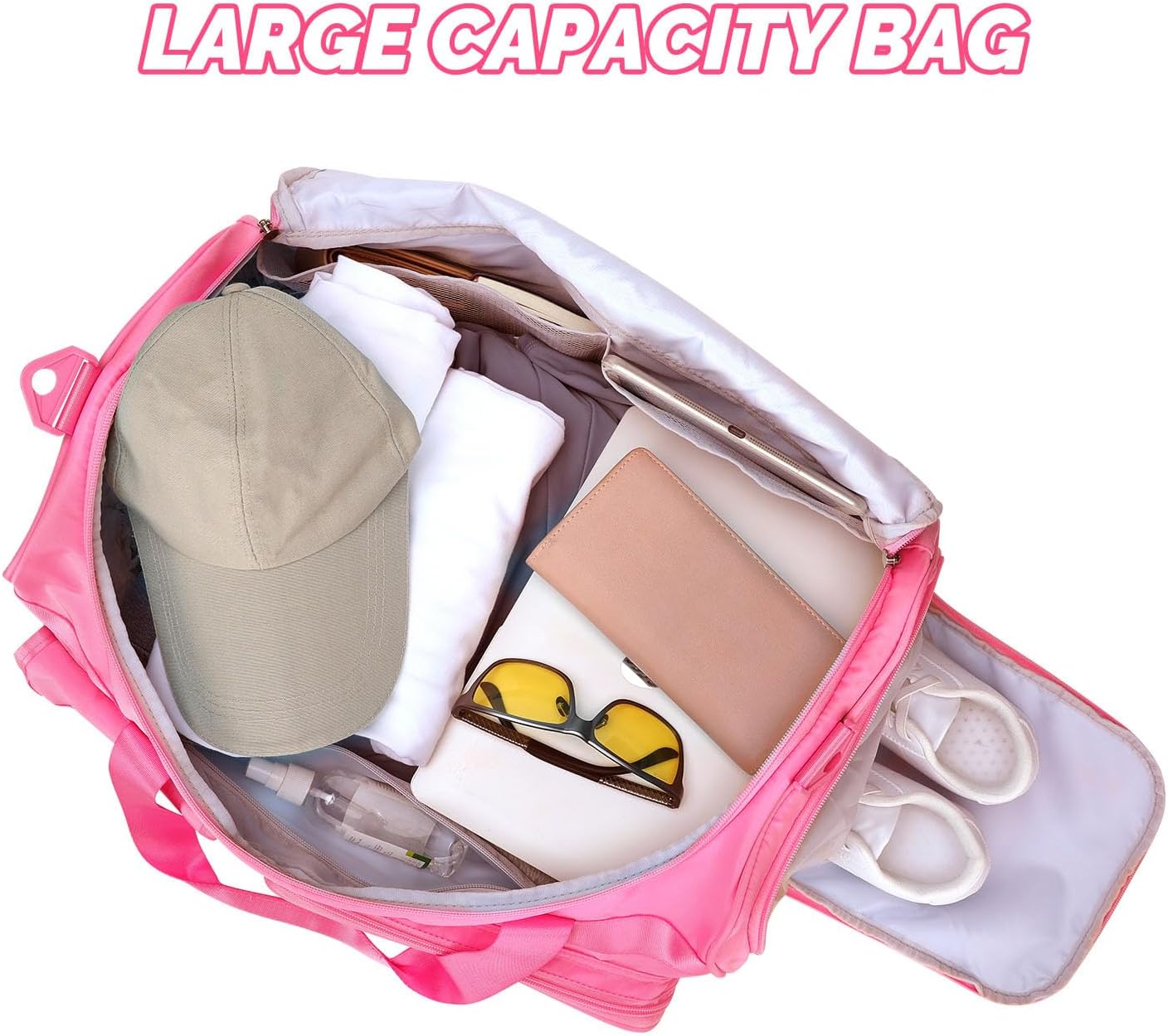 Large Gym Bag for Women Men Travel Duffle Bag With Shoe Compartment | Shoe Compartment,Dry and Wet Separation,Large Capacity Overnight Bag for Yoga Travel Weekend Dance