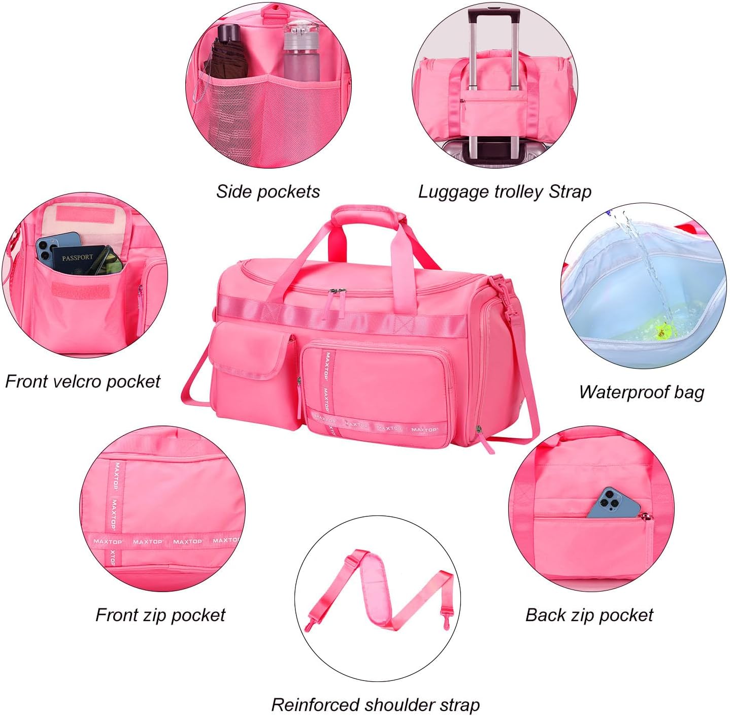 Large Gym Bag for Women Men Travel Duffle Bag With Shoe Compartment | Shoe Compartment,Dry and Wet Separation,Large Capacity Overnight Bag for Yoga Travel Weekend Dance