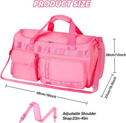 Large Gym Bag for Women Men Travel Duffle Bag With Shoe Compartment | Shoe Compartment,Dry and Wet Separation,Large Capacity Overnight Bag for Yoga Travel Weekend Dance
