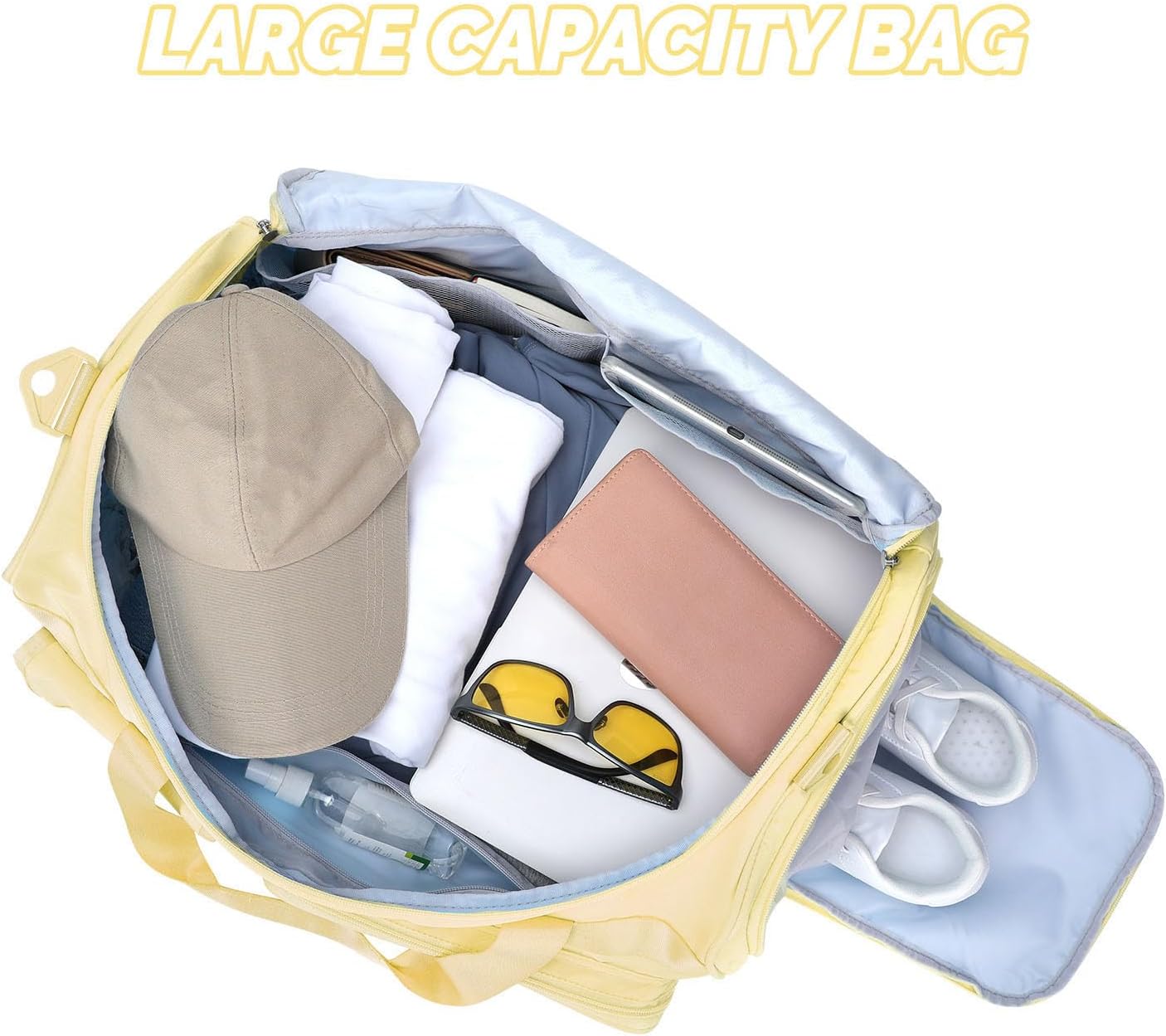 Large Gym Bag for Women Men Travel Duffle Bag With Shoe Compartment | Shoe Compartment,Dry and Wet Separation,Large Capacity Overnight Bag for Yoga Travel Weekend Dance
