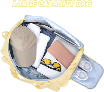 Large Gym Bag for Women Men Travel Duffle Bag With Shoe Compartment | Shoe Compartment,Dry and Wet Separation,Large Capacity Overnight Bag for Yoga Travel Weekend Dance