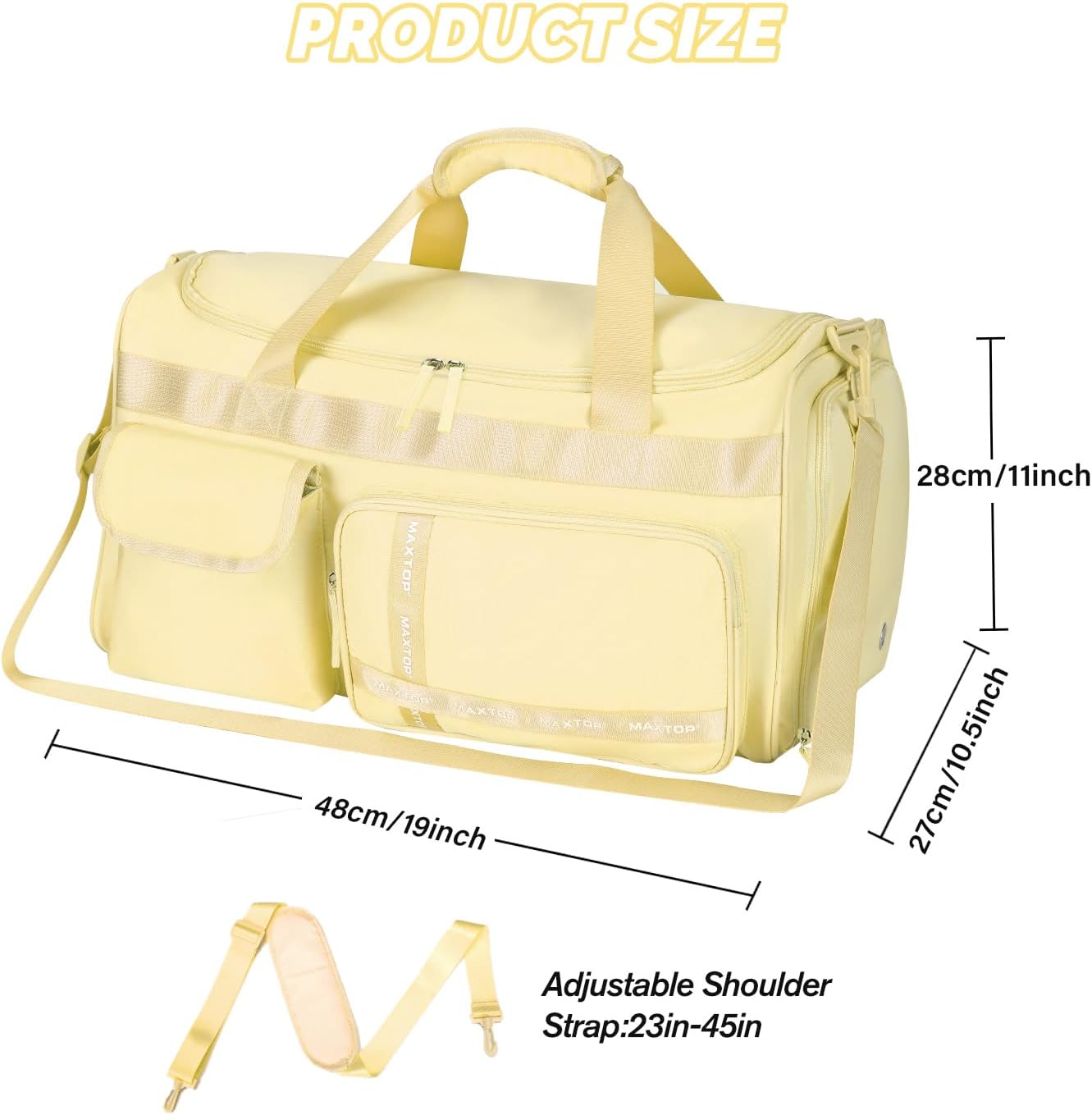 Large Gym Bag for Women Men Travel Duffle Bag With Shoe Compartment | Shoe Compartment,Dry and Wet Separation,Large Capacity Overnight Bag for Yoga Travel Weekend Dance
