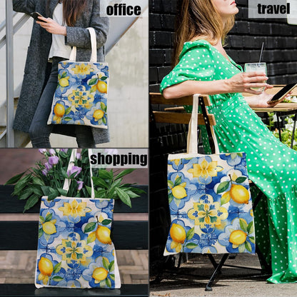 Canvas Tote Bag Spring Summer Flower Tote Bag Gift for Women Girls Friends Shopping Beach Vacation