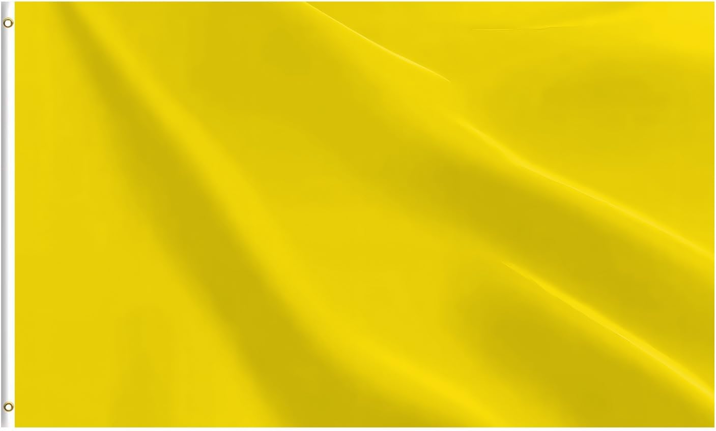 Solid Yellow Flag 3x5FT Blank Yellow Flags for Indoor Outdoor | Lightweight Polyester, DIY Flag, Custom Artwork, Sublimation Blank, Wall Decor, House Yard Garden Display, Metal Grommets