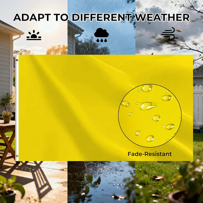 Solid Yellow Flag 3x5FT Blank Yellow Flags for Indoor Outdoor | Lightweight Polyester, DIY Flag, Custom Artwork, Sublimation Blank, Wall Decor, House Yard Garden Display, Metal Grommets