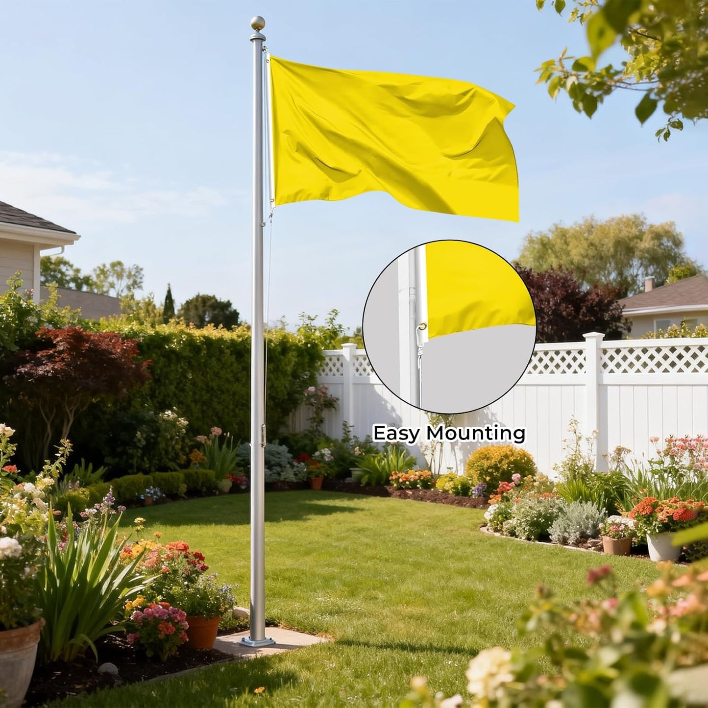 Solid Yellow Flag 3x5FT Blank Yellow Flags for Indoor Outdoor | Lightweight Polyester, DIY Flag, Custom Artwork, Sublimation Blank, Wall Decor, House Yard Garden Display, Metal Grommets