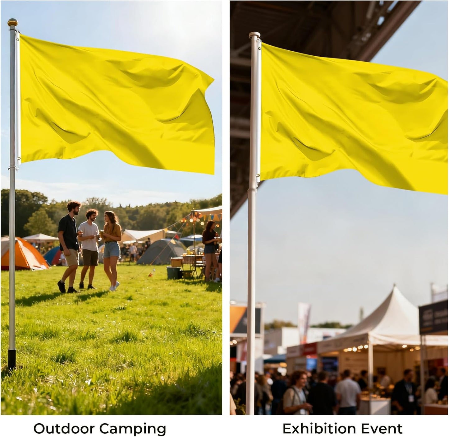 Solid Yellow Flag 3x5FT Blank Yellow Flags for Indoor Outdoor | Lightweight Polyester, DIY Flag, Custom Artwork, Sublimation Blank, Wall Decor, House Yard Garden Display, Metal Grommets
