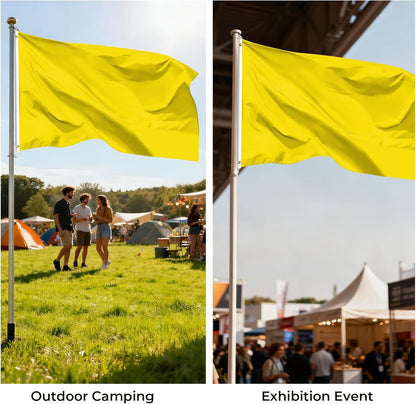 Solid Yellow Flag 3x5FT Blank Yellow Flags for Indoor Outdoor | Lightweight Polyester, DIY Flag, Custom Artwork, Sublimation Blank, Wall Decor, House Yard Garden Display, Metal Grommets