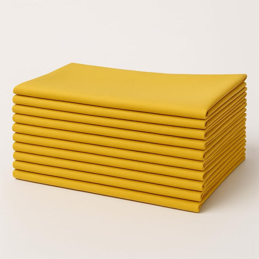 Yellow Cotton Cloth Napkins 18x18 Inches Set of 6 | Reusable Dining Table Napkins for Home, Kitchen, Restaurant & Parties
