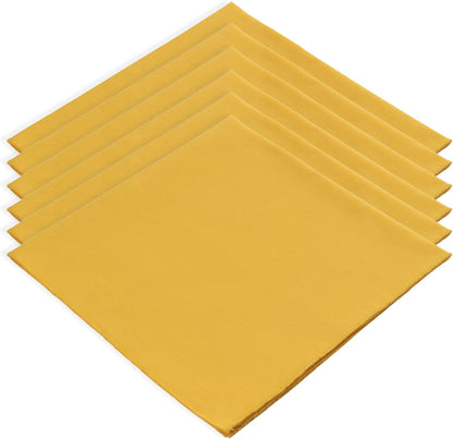 Yellow Cotton Cloth Napkins 18x18 Inches Set of 6 | Reusable Dining Table Napkins for Home, Kitchen, Restaurant & Parties