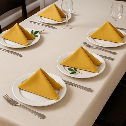 Yellow Cotton Cloth Napkins 18x18 Inches Set of 6 | Reusable Dining Table Napkins for Home, Kitchen, Restaurant & Parties