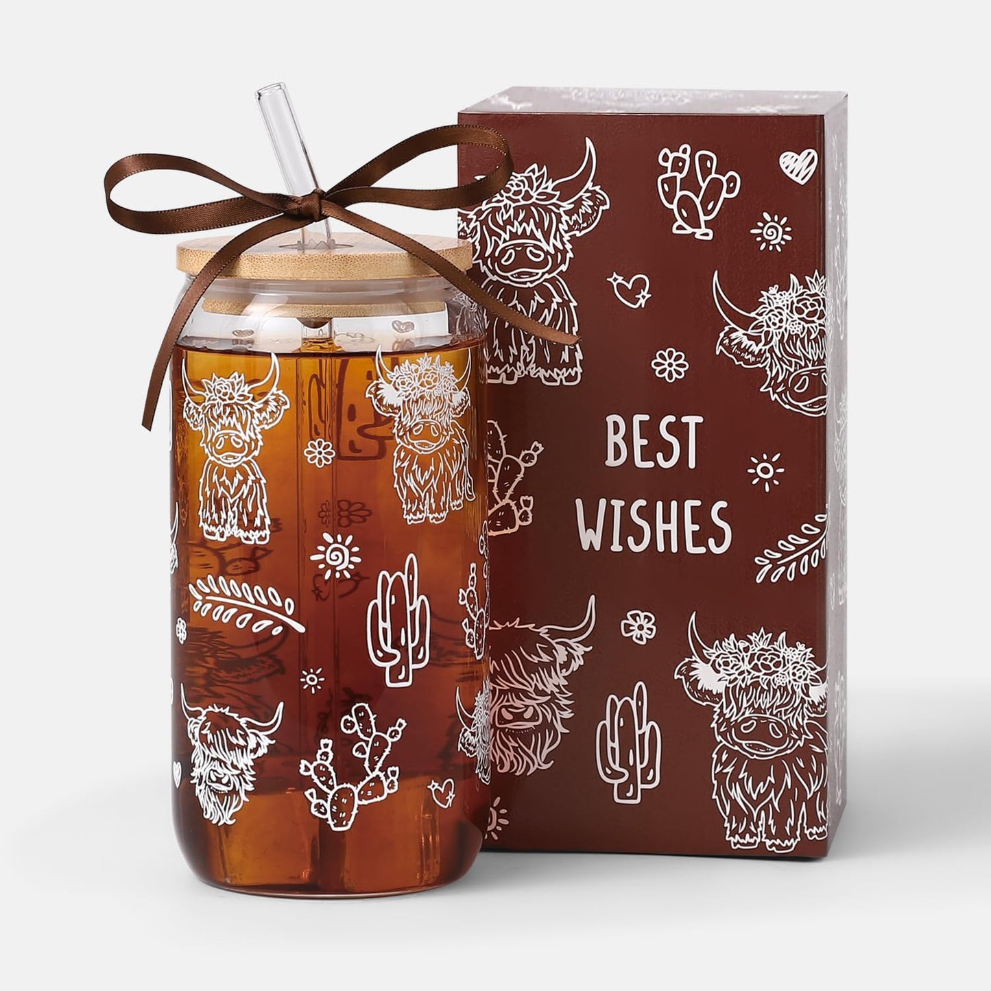 Lemon Glass Cups with Lid and Straw, Cute Lemon Gift for Women | Iced Coffee Tumbler Mug for Birthday Bridal Shower Wedding Summer Party Gift for Women Mom Friends Teen Girls Stuff 16oz