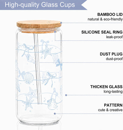 Lemon Glass Cups with Lid and Straw, Cute Lemon Gift for Women | Iced Coffee Tumbler Mug for Birthday Bridal Shower Wedding Summer Party Gift for Women Mom Friends Teen Girls Stuff 16oz